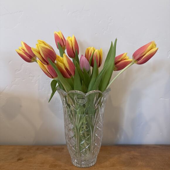 Imperial Elegant Vintage Antique MCM Cut Crystal Glass Flower Vase Fine 24% Lead - Picture 1 of 7